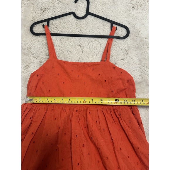 Madewell Eyelet Summertime Cami‎ Midi Dress Size M Orange - Picture 12 of 14